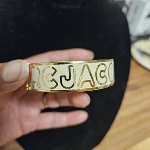 Vintage Marc by Marc Jacob's White & Gold-tone Hinged Bracelet
